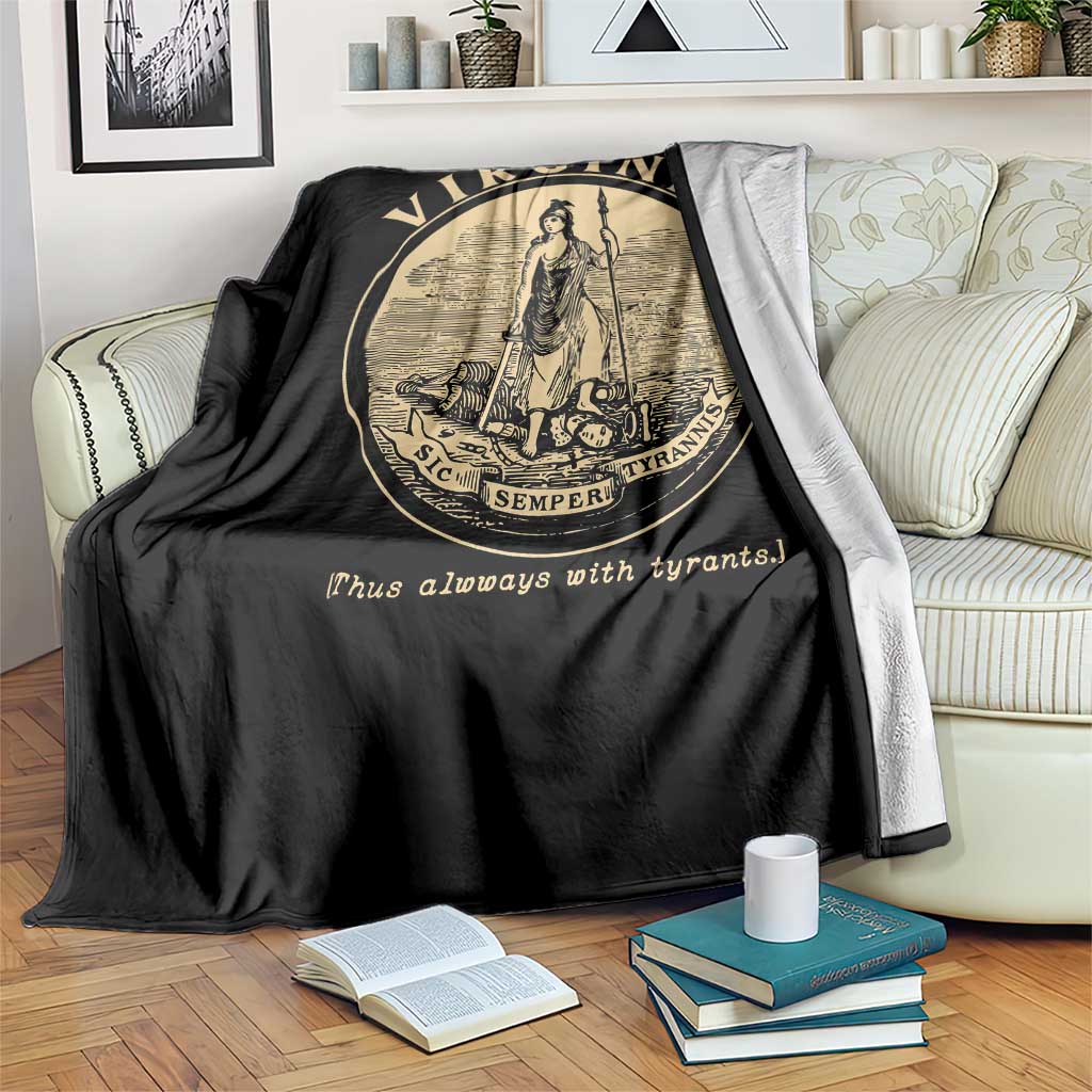Vintage Virginia Motto Sic Semper Tyrannis Throw Blanket TS14 Print Your Wear