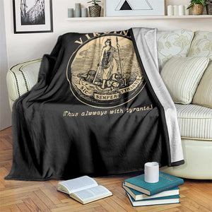 Vintage Virginia Motto Sic Semper Tyrannis Throw Blanket TS14 Print Your Wear