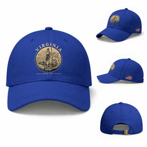 Vintage Virginia Motto Sic Semper Tyrannis Baseball Cap TS14 Baseball Cap Universal Fit Royal Blue Print Your Wear