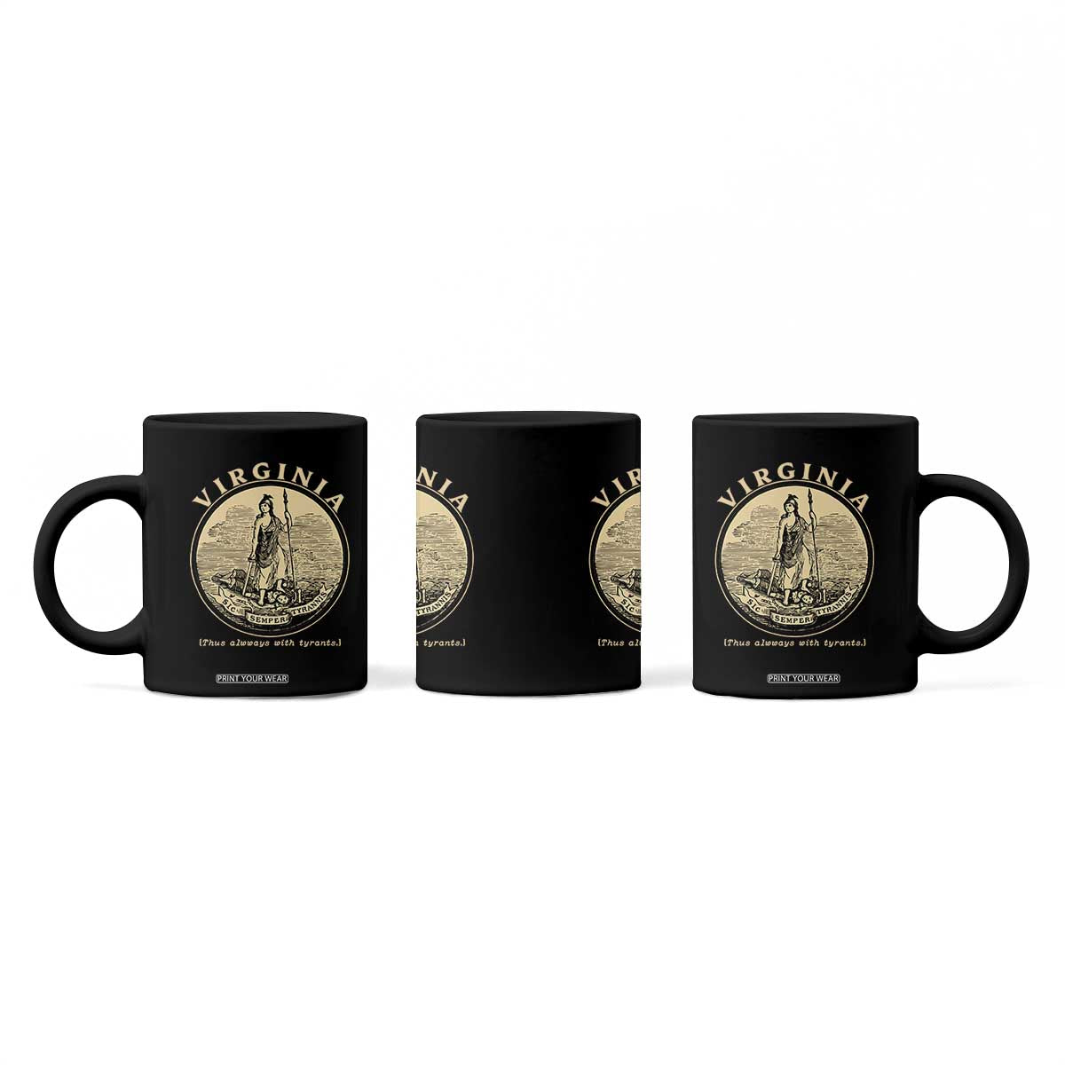 Vintage Virginia Motto Sic Semper Tyrannis Coffee Mug TS14 Print Your Wear