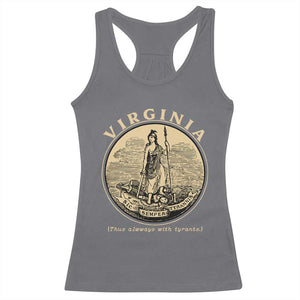 Vintage Virginia Motto Sic Semper Tyrannis Racerback Tank Top TS14 Charcoal Print Your Wear