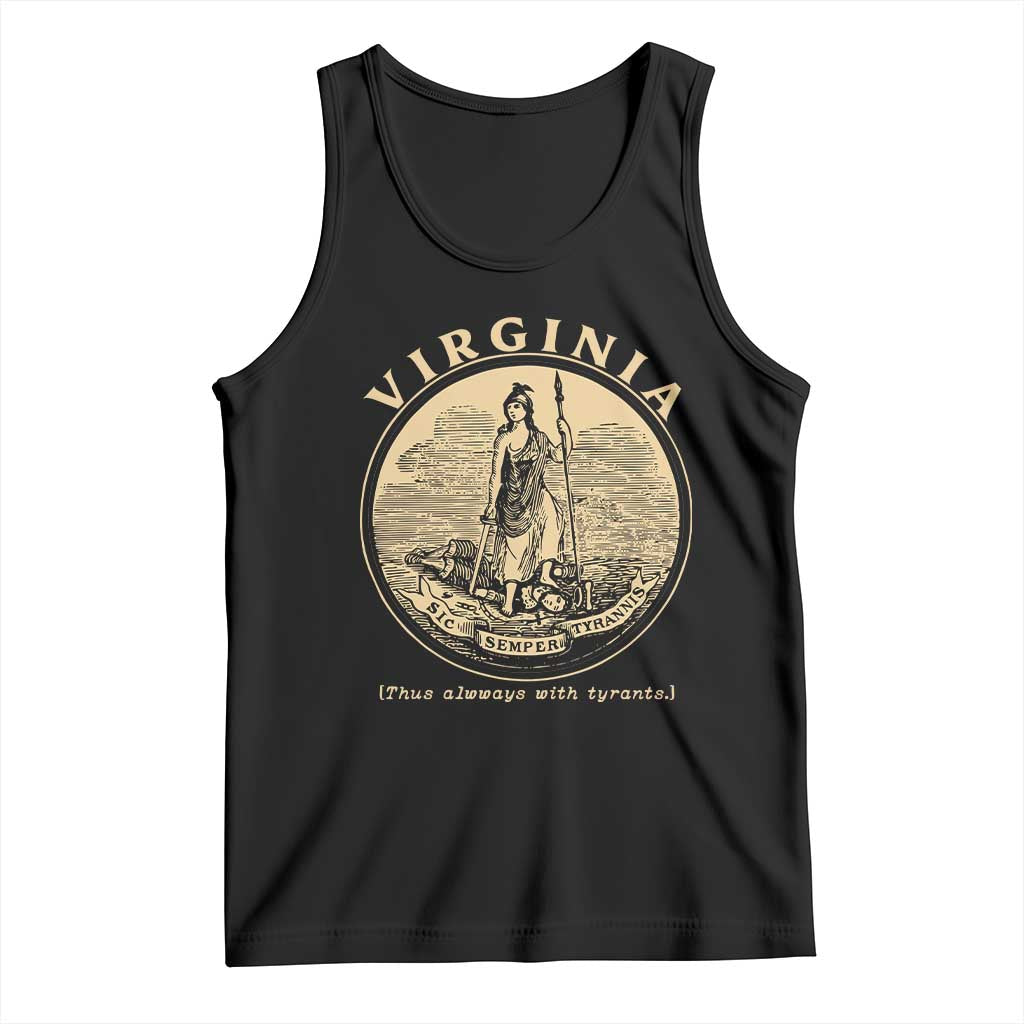 Vintage Virginia Motto Sic Semper Tyrannis Tank Top TS14 Black Print Your Wear