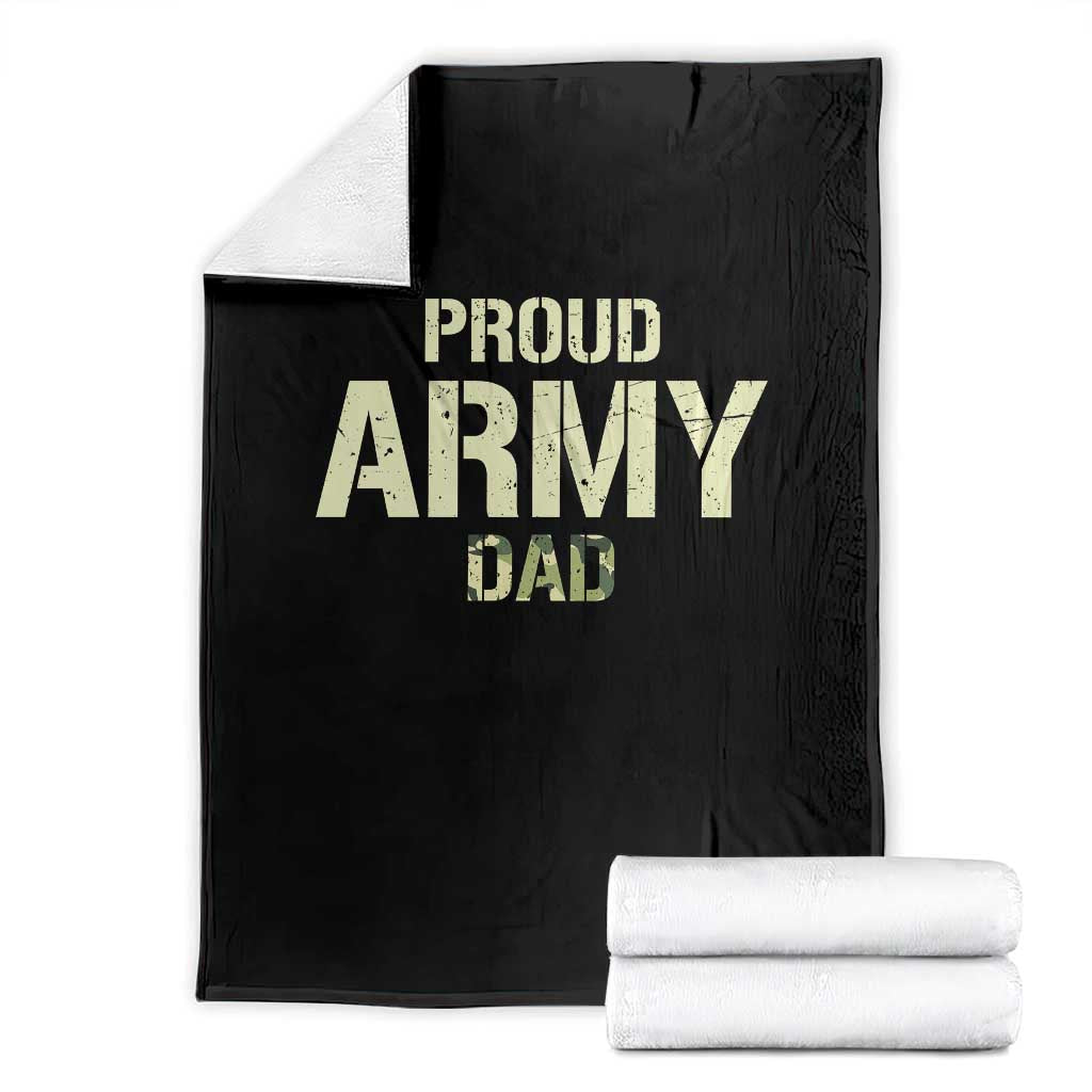Proud Army Dad Throw Blanket Military Camo American Flag Father's Day TS14 Black Print Your Wear