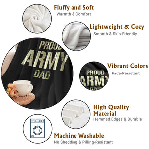 Proud Army Dad Throw Blanket Military Camo American Flag Father's Day TS14 Print Your Wear