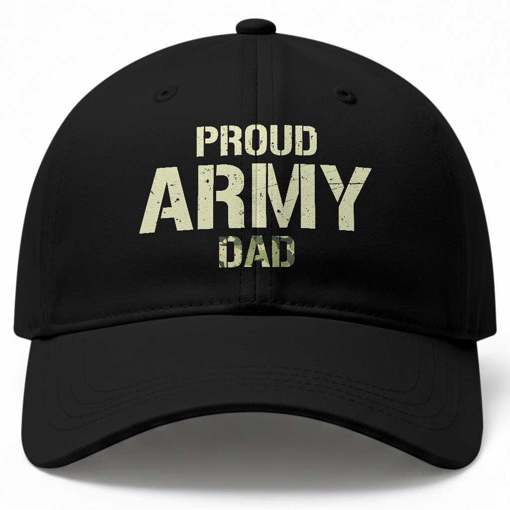 Proud Army Dad Baseball Cap Military Camo American Flag Father's Day TS14 Print Your Wear