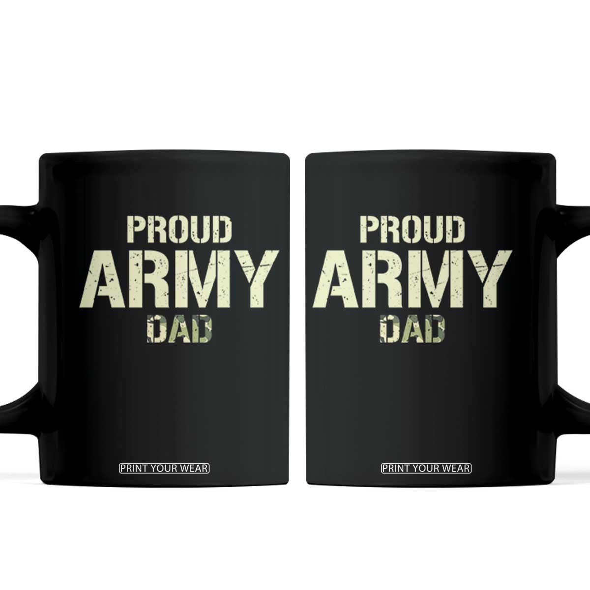 Proud Army Dad Coffee Mug Military Camo American Flag Father's Day TS14 Black Print Your Wear