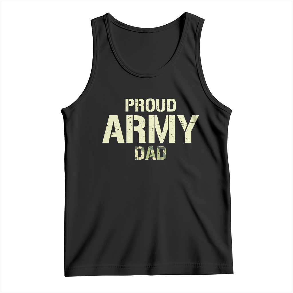 Proud Army Dad Tank Top Military Camo American Flag Father's Day TS14 Black Print Your Wear