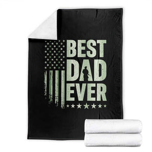 Best Dad Ever Throw Blanket Military Camo American Flag Father's Day TS14 Black Print Your Wear
