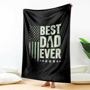 Best Dad Ever Throw Blanket Military Camo American Flag Father's Day TS14 Print Your Wear