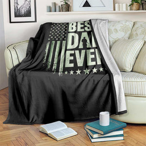 Best Dad Ever Throw Blanket Military Camo American Flag Father's Day TS14 Print Your Wear