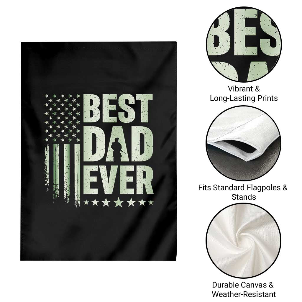 Best Dad Ever Garden Flag Military Camo American Flag Father's Day TS14 Print Your Wear