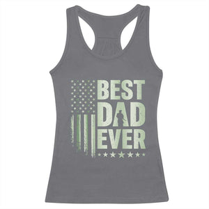 Best Dad Ever Racerback Tank Top Military Camo American Flag Father's Day TS14 Charcoal Print Your Wear