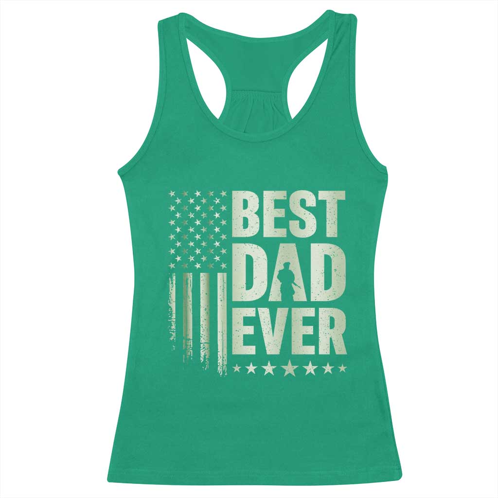 Best Dad Ever Racerback Tank Top Military Camo American Flag Father's Day TS14 Irish Green Print Your Wear
