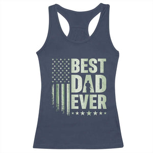 Best Dad Ever Racerback Tank Top Military Camo American Flag Father's Day TS14 Navy Print Your Wear