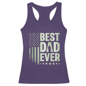 Best Dad Ever Racerback Tank Top Military Camo American Flag Father's Day TS14 Purple Print Your Wear
