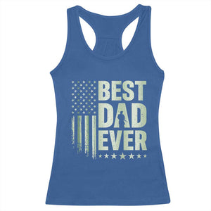 Best Dad Ever Racerback Tank Top Military Camo American Flag Father's Day TS14 Royal Blue Print Your Wear