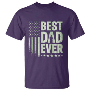 Best Dad Ever T Shirt Military Camo American Flag Father's Day TS14 Purple Print Your Wear
