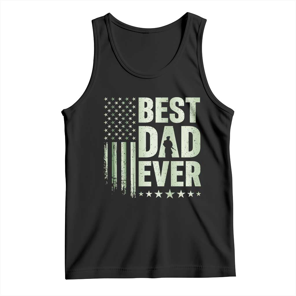 Best Dad Ever Tank Top Military Camo American Flag Father's Day TS14 Black Print Your Wear
