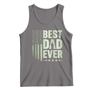 Best Dad Ever Tank Top Military Camo American Flag Father's Day TS14 Deep Heather Print Your Wear