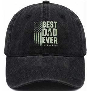 Best Dad Ever Washed Cotton Baseball Cap Military Camo American Flag Father's Day TS14 Print Your Wear