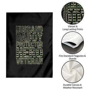 Husband Daddy Protector Hero Veteran Garden Flag Father's Day American Flag Camouflage TS14 Print Your Wear