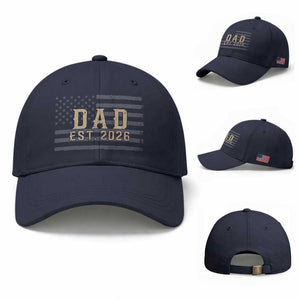 Dad Est 2026 Baseball Cap Promoted to Daddy New Dad TS14 Baseball Cap Universal Fit Navy Print Your Wear