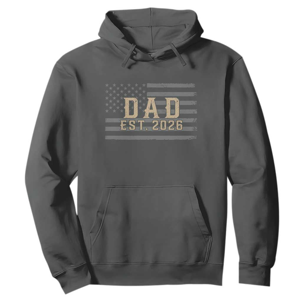 Dad Est 2026 Hoodie Promoted to Daddy New Dad TS14 Dark Heather Print Your Wear