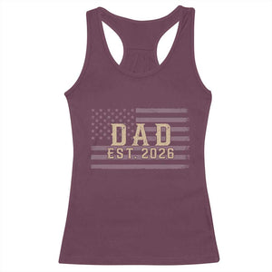 Dad Est 2026 Racerback Tank Top Promoted to Daddy New Dad TS14 Maroon Print Your Wear
