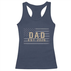 Dad Est 2026 Racerback Tank Top Promoted to Daddy New Dad TS14 Navy Print Your Wear