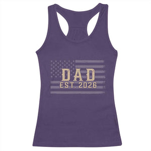Dad Est 2026 Racerback Tank Top Promoted to Daddy New Dad TS14 Purple Print Your Wear