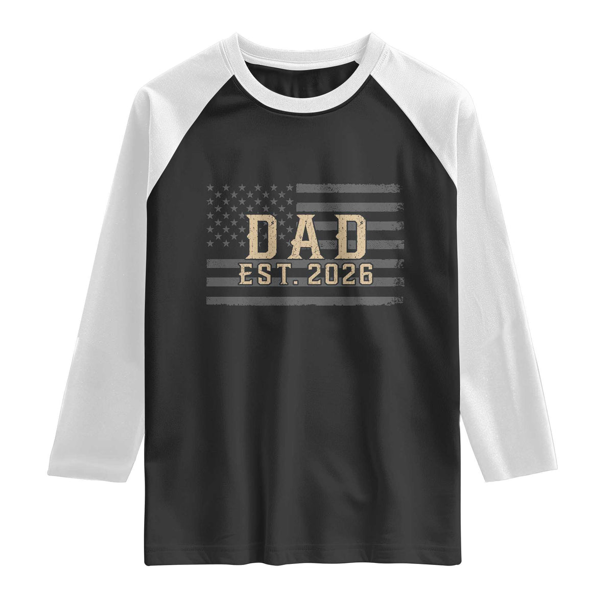 Dad Est 2026 Raglan Shirt Promoted to Daddy New Dad TS14 Black White Print Your Wear