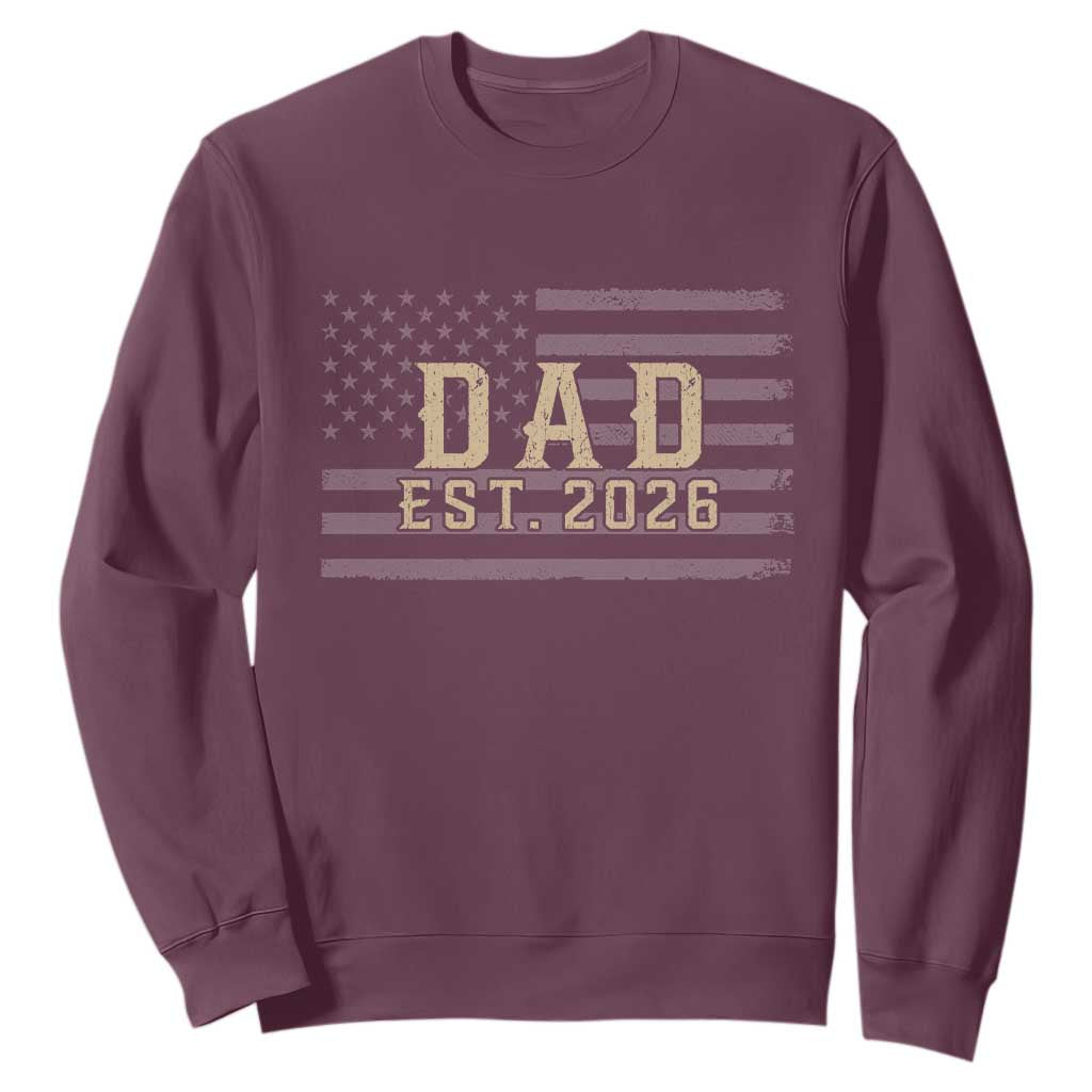 Dad Est 2026 Sweatshirt Promoted to Daddy New Dad TS14 Maroon Print Your Wear