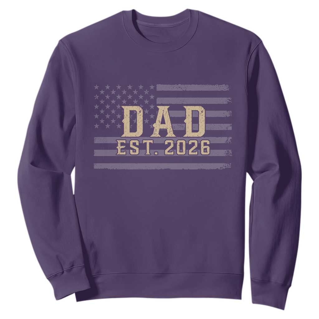 Dad Est 2026 Sweatshirt Promoted to Daddy New Dad TS14 Purple Print Your Wear