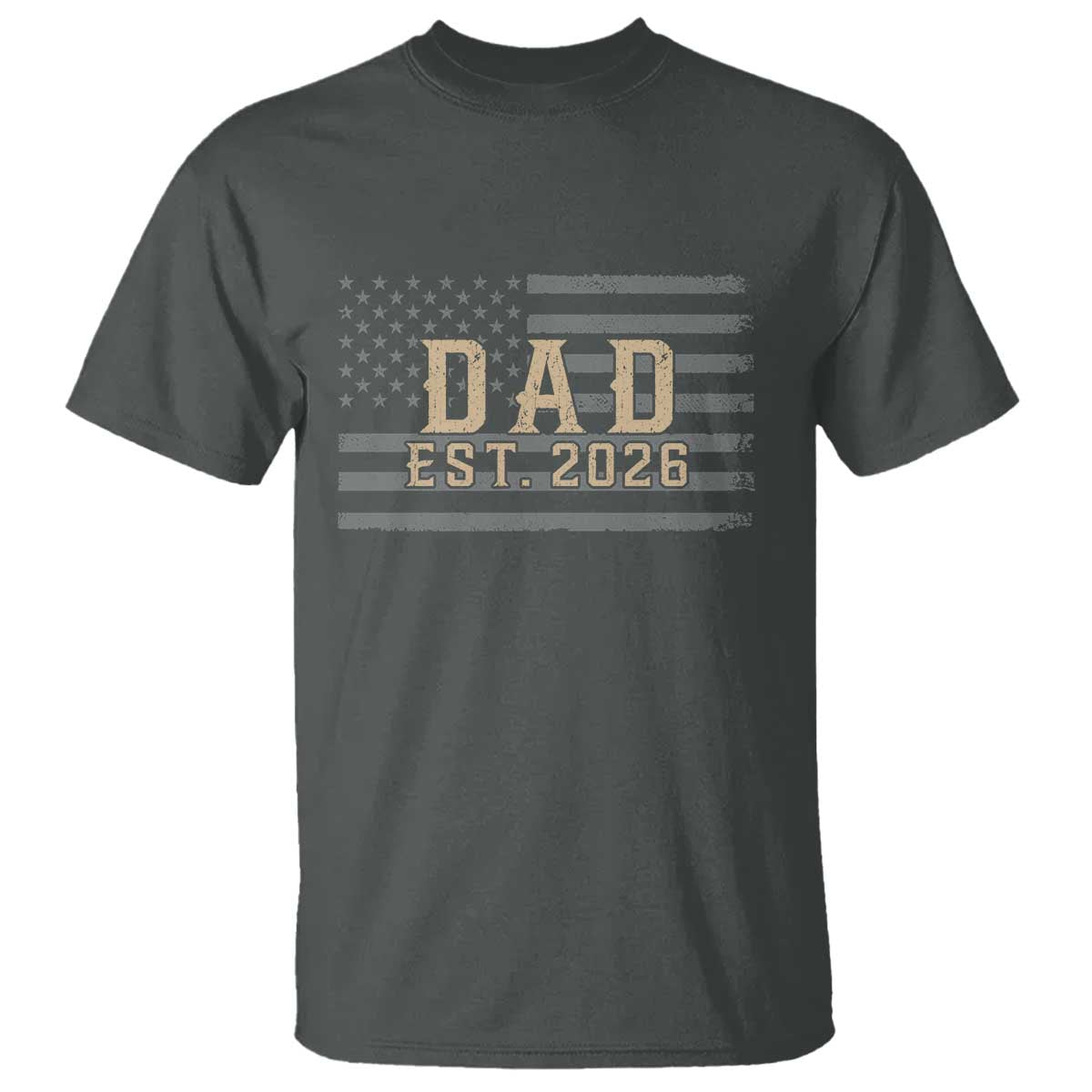 Dad Est 2026 T Shirt Promoted to Daddy New Dad TS14 Dark Heather Print Your Wear