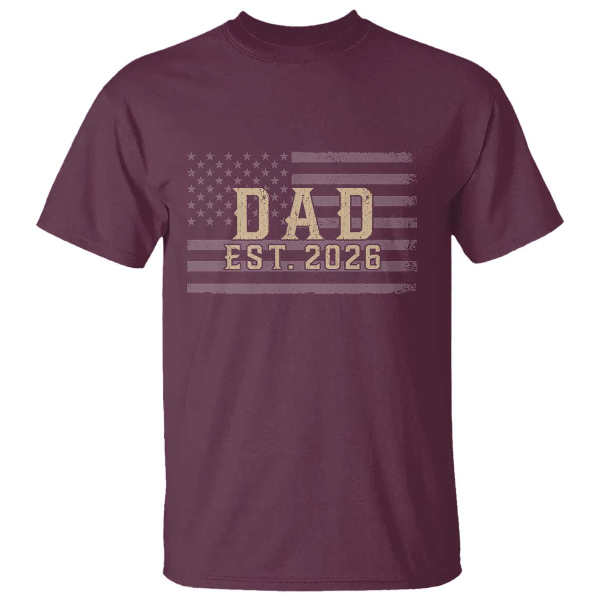 Dad Est 2026 T Shirt Promoted to Daddy New Dad TS14 Maroon Print Your Wear