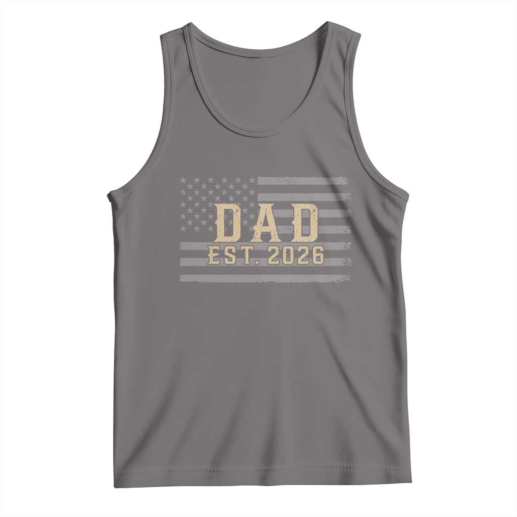 Dad Est 2026 Tank Top Promoted to Daddy New Dad TS14 Deep Heather Print Your Wear