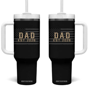 Dad Est 2026 Tumbler With Handle Promoted to Daddy New Dad TS14 One Size: 40 oz Black Print Your Wear