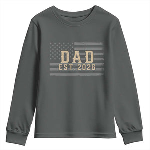 Dad Est 2026 Youth Sweatshirt Promoted to Daddy New Dad TS14 Dark Heather Print Your Wear