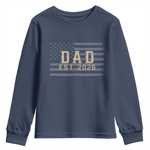 Dad Est 2026 Youth Sweatshirt Promoted to Daddy New Dad TS14 Navy Print Your Wear