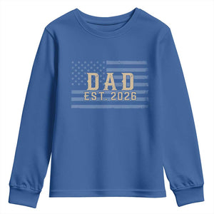 Dad Est 2026 Youth Sweatshirt Promoted to Daddy New Dad TS14 Royal Blue Print Your Wear