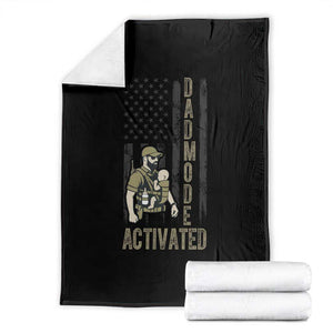 Dad Mode Activated Throw Blanket Tactical Baby Carrier Military Father Amerian Flag TS14 Black Print Your Wear