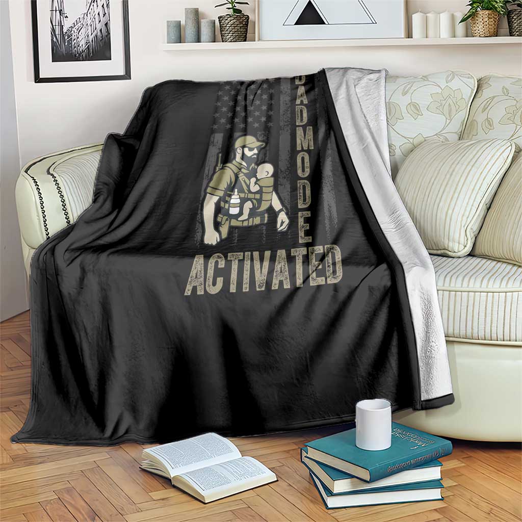 Dad Mode Activated Throw Blanket Tactical Baby Carrier Military Father Amerian Flag TS14 Print Your Wear