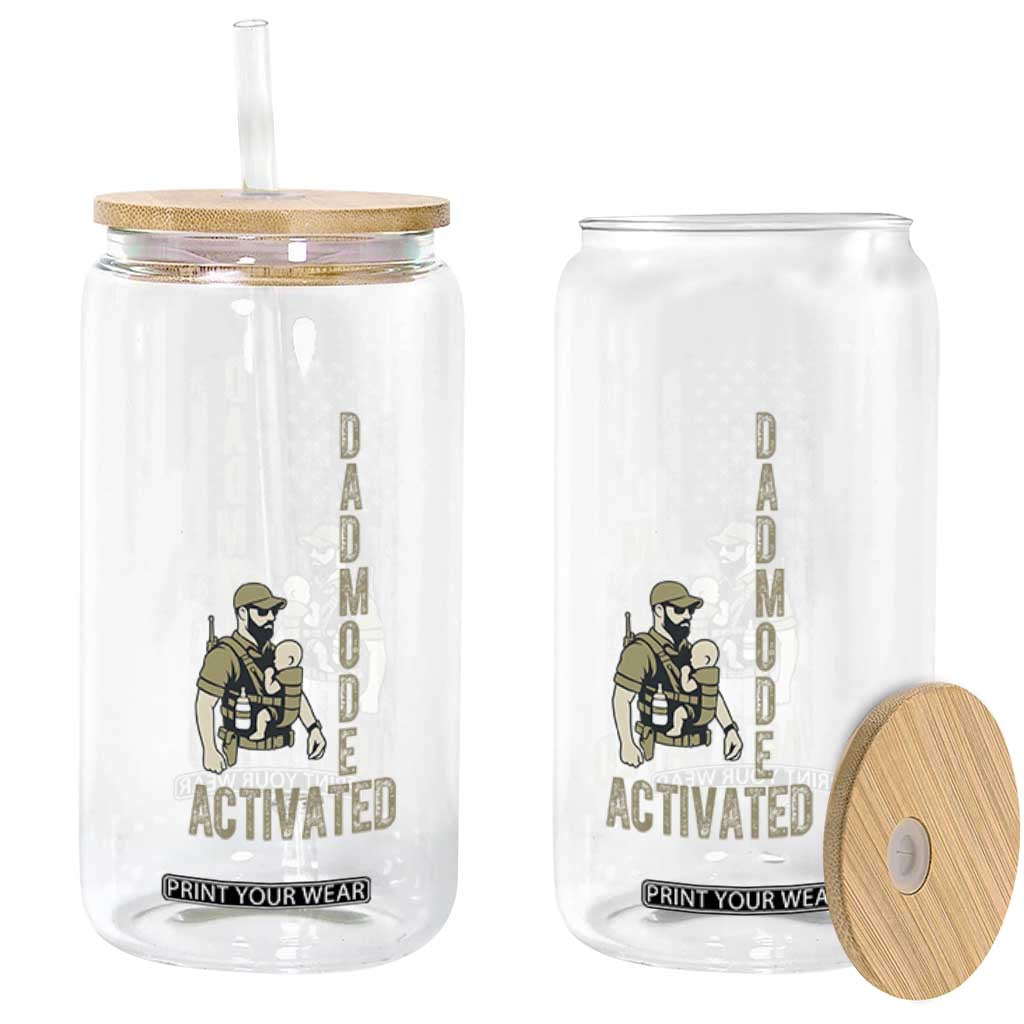 Dad Mode Activated Glass Can Tactical Baby Carrier Military Father Amerian Flag TS14 Print Your Wear