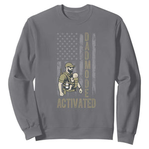 Dad Mode Activated Sweatshirt Tactical Baby Carrier Military Father Amerian Flag TS14 Charcoal Print Your Wear
