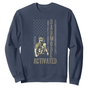 Dad Mode Activated Sweatshirt Tactical Baby Carrier Military Father Amerian Flag TS14 Navy Print Your Wear