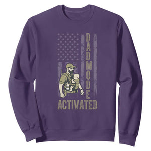 Dad Mode Activated Sweatshirt Tactical Baby Carrier Military Father Amerian Flag TS14 Purple Print Your Wear