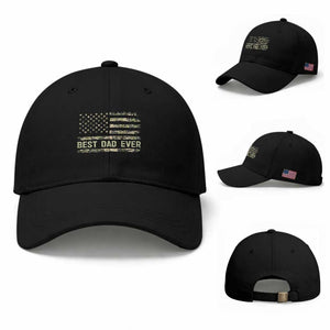 Best Dad Ever Baseball Cap Military Dad American Flag Camo TS14 Baseball Cap Universal Fit Black Print Your Wear