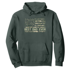 Best Dad Ever Hoodie Military Dad American Flag Camo TS14 Dark Forest Green Print Your Wear