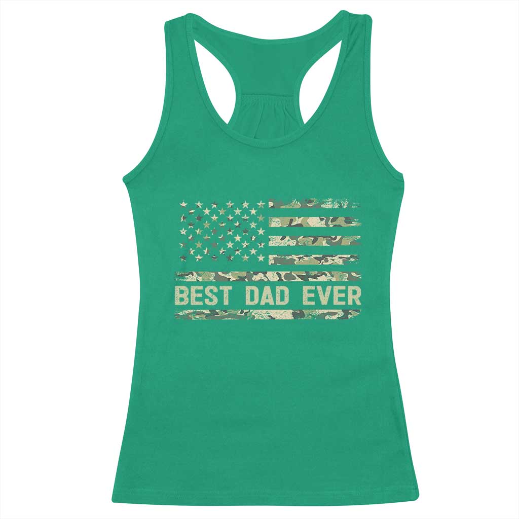 Best Dad Ever Racerback Tank Top Military Dad American Flag Camo TS14 Irish Green Print Your Wear