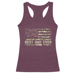 Best Dad Ever Racerback Tank Top Military Dad American Flag Camo TS14 Maroon Print Your Wear